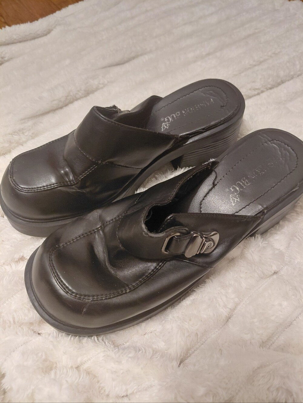 Y2k Black Chunky Heels Clogs